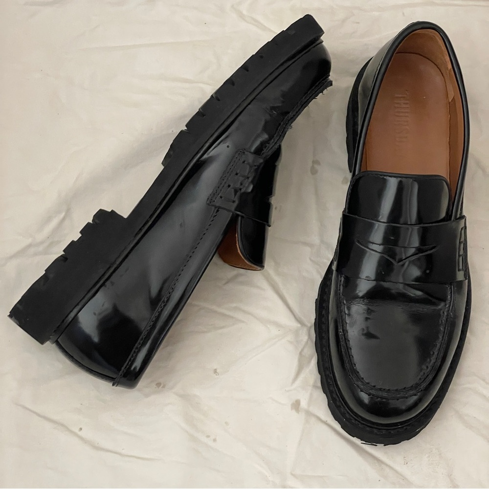 Thursday Boot Company Patent Leather Penny Lug Sole Loafer Dress Shoe Chunky - Picture 8 of 15